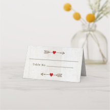 Rustic Arrows Red Heart Bröllop