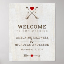 Rustic Arrows Red Heart Bröllop