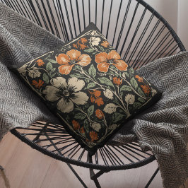 Rustic Art nouveau Aesthetic Blommigt Botanical Kudde