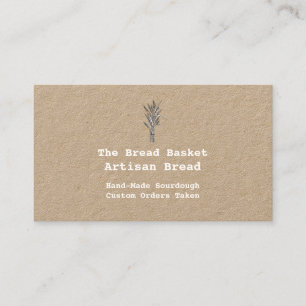 Rustic Artisan Bageri Knippe av vete Kraft Visitkort