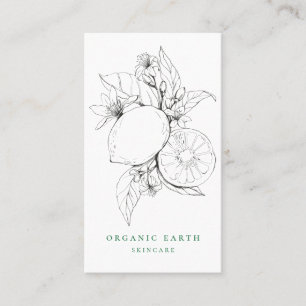 Rustic artisan Botanical Lemon Logotyp Visitkort