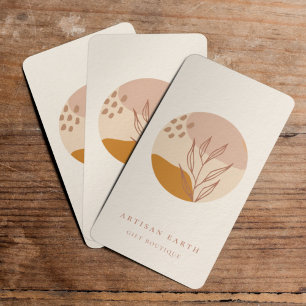 Rustic Artisan Earthy Abstrakt Logotyp Visitkort