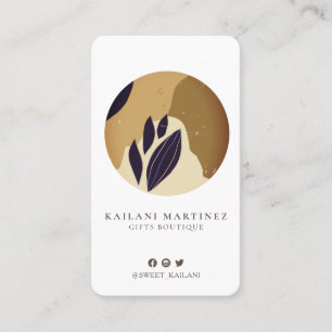 Rustic Artisan Earthy Tones Botanical Visitkort
