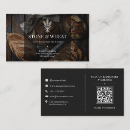 Rustic Artisan Sourdough Bageri QR-kod Visitkort