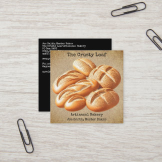 Rustic Artisanal Bakery Square Business Card Fyrkantigt Visitkort