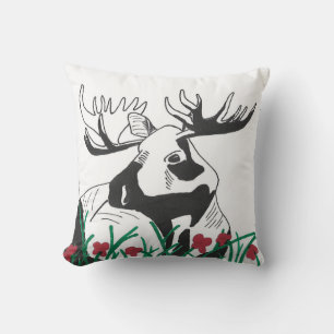 Rustic Artistic Wildblommor Moose Kudde