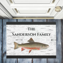 Rustic Aspen Bark Trout Fishman House Sjö