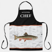 Rustic Aspen Bark Trout Fishman Sjö House Apron