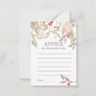 Rustic Australian Flowers Bride to be Advice Card Rådkort