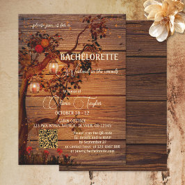Rustic Autumn Bachelorette Helg i Skogen Inbjudningar