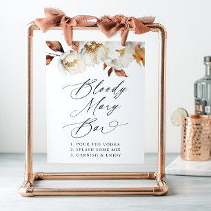 Rustic Autumn Blommigt Bröllop Bloody Mary Pub Sig Poster