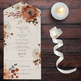 Rustic Autumn Blommigt på Beige