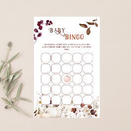 Rustic Autumn Blommigt Pumpkin Baby Bingo