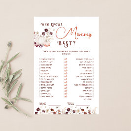 Rustic Autumn Blommigt Pumpkin som känner Mamma bä