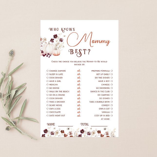 Rustic Autumn Blommigt Pumpkin som känner Mamma bä (Skapare uppladdad)