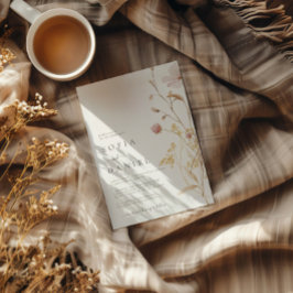 Rustic Autumn Boho Watercolor Bröllop Inbjudningar