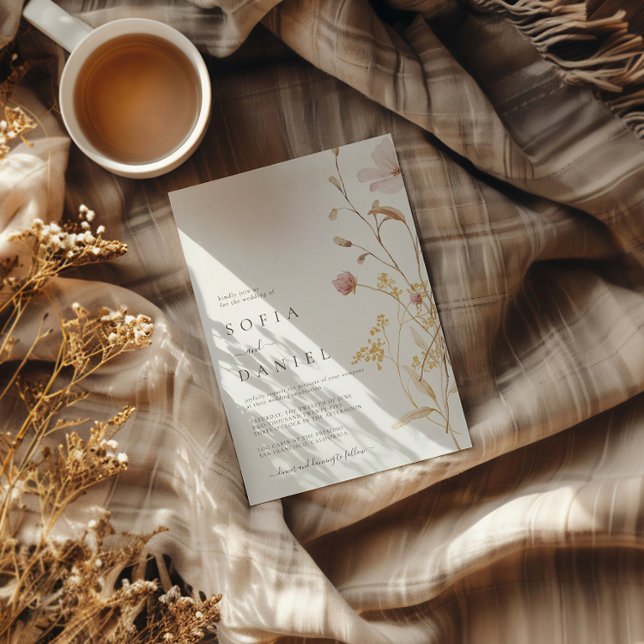 Rustic Autumn Boho Watercolor Bröllop Inbjudningar (Skapare uppladdad)