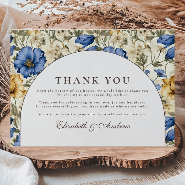 Rustic Autumn Botanical Wedding Tack Kort (Skapare uppladdad)
