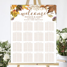 Rustic Autumn Bröllop 16 Bord säten Poster