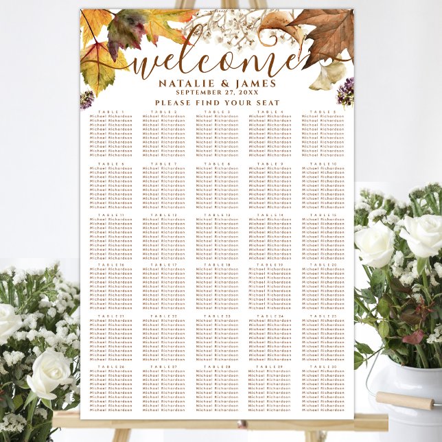 Rustic Autumn Bröllop 30 Bord Poster (Skapare uppladdad)