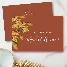 Rustic Autumn Bröllop blir min Maid of honor Inbjudningar