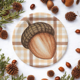 Rustic Autumn Brown Play Fall Acorn Baby Shower