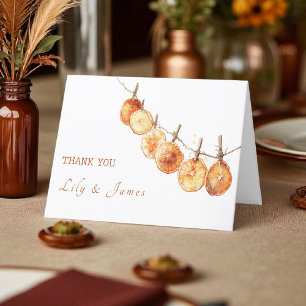 Rustic Autumn Citrus Torkad Orange Garland Tack Kort