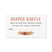 Rustic Autumn Diaper Raffle Biljett