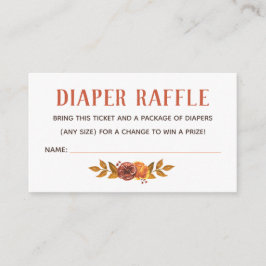 Rustic Autumn Diaper Raffle Biljett Tilläggskort