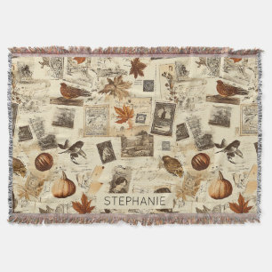 Rustic Autumn Ephemera Collage Warm Earthy Filt