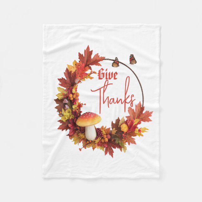 Rustic Autumn Fall Ge Tack Fleece Blanket (Framsidan)