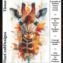 Rustic Autumn Fall Giraffe Porträtt DE3 Decoupage