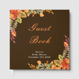 Rustic Autumn Fall Leaves Bridal Shower Gästböcker
