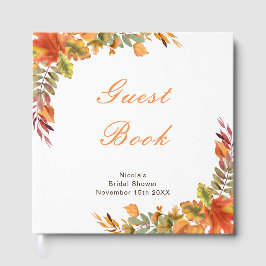 Rustic Autumn Fall Leaves Bridal Shower Gästböcker
