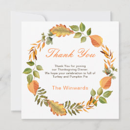 Rustic Autumn Fall Leaves Square Thanksgiving 