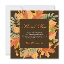 Rustic Autumn Fall Leaves Square Thanksgiving 