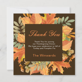 Rustic Autumn Fall Leaves Square Thanksgiving 