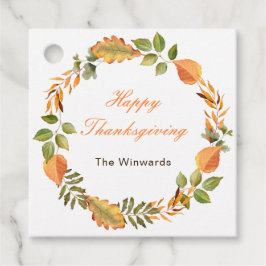 Rustic Autumn Fall Leaves Square Thanksgiving  Gåvor Etiketter