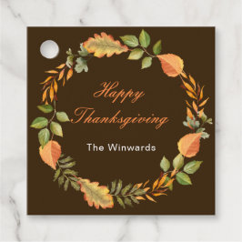 Rustic Autumn Fall Leaves Square Thanksgiving  Gåvor Etiketter