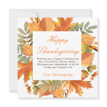 Rustic Autumn Fall Leaves Square Thanksgiving 