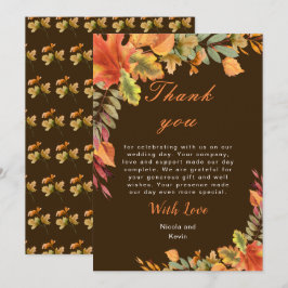 Rustic Autumn Fall Leaves Wedding Tack Kort