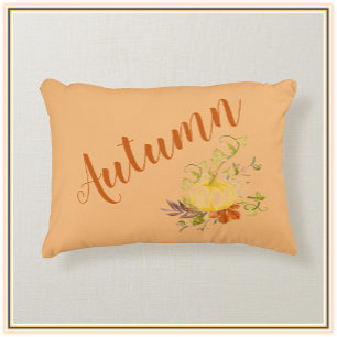 Rustic Autumn Fall Pumpkin Färg-accentfyllning Prydnadskudde