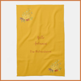 Rustic Autumn Fall Pumpkin Färg Kitchen Towel Kökshandduk