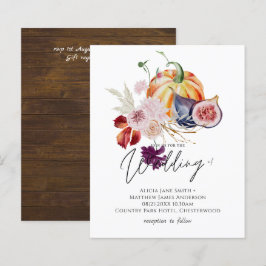 Rustic Autumn Fall Pumpkins Figs Flowers Bröllop