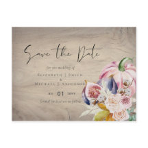 Rustic Autumn Fall Pumpkins Figs Flowers Bröllop