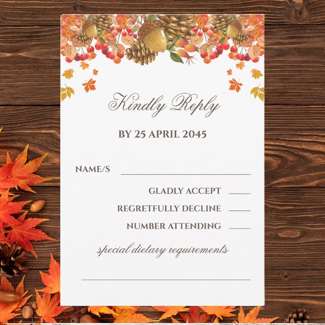 Rustic Autumn Fall Wedding OSA kort (Skapare uppladdad)
