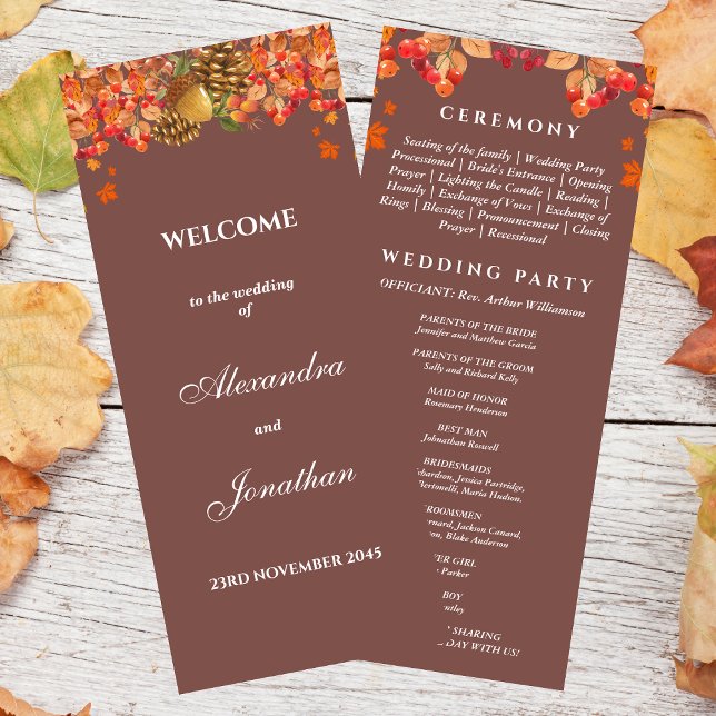 Rustic Autumn Fall Wedding Program (Skapare uppladdad)