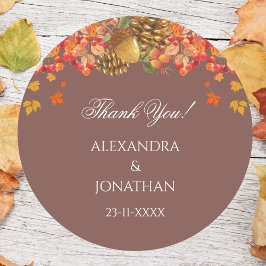 Rustic Autumn Fall Wedding Tack Runt Klistermärke