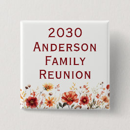 Rustic Autumn Floral Custom Family Reunion Square Knapp