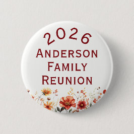 Rustic Autumn Floral Personalized Family Reunion Knapp